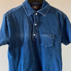 Ralph Lauren RRL indigo dyed pocket polo shirt